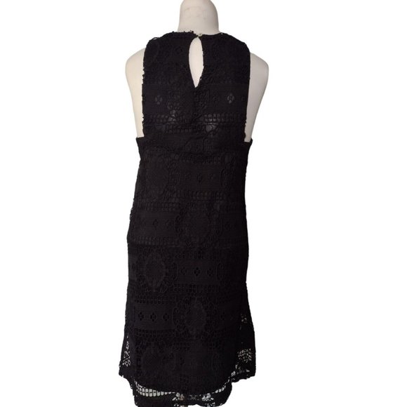 Francesca's Miami Crotchet Lace Overlay Dress Size S Black Sleeveless Boho - Picture 4 of 11
